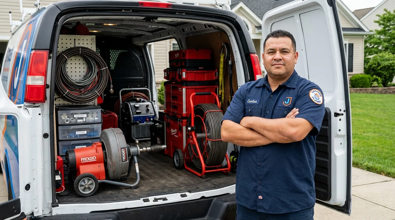 Professional drain cleaning equipment and Johns Plumbing LLC plumber in La Verne